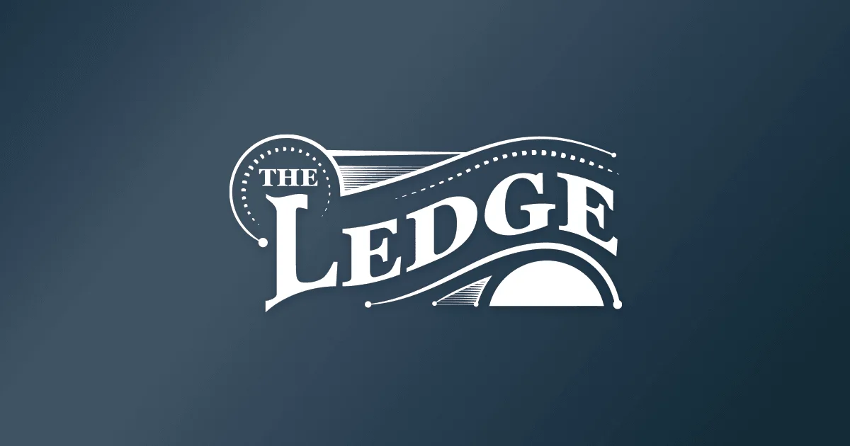 The Ledge logo, a feather mark with wordmark